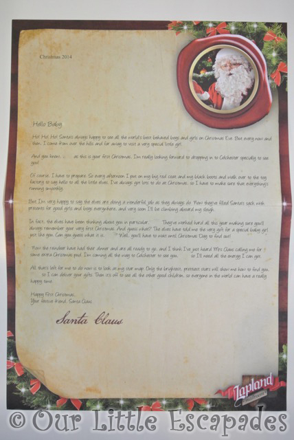 Baby's First Christmas letter from santa