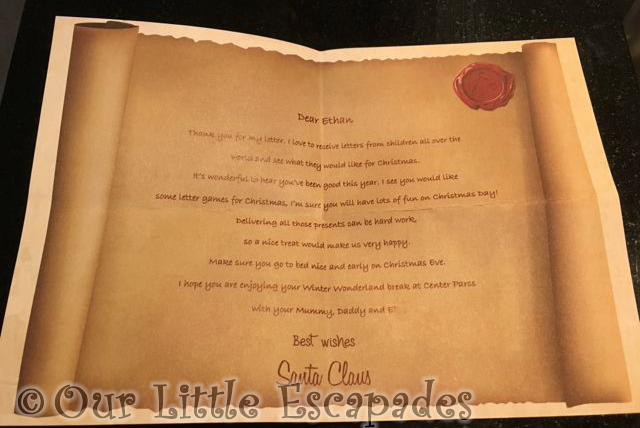 letter from santa center parcs