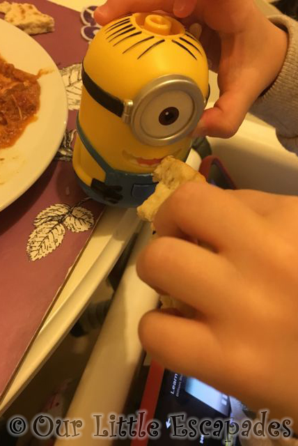 minion eating dinner