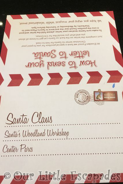 santa addrress letter sending instructions center parcs