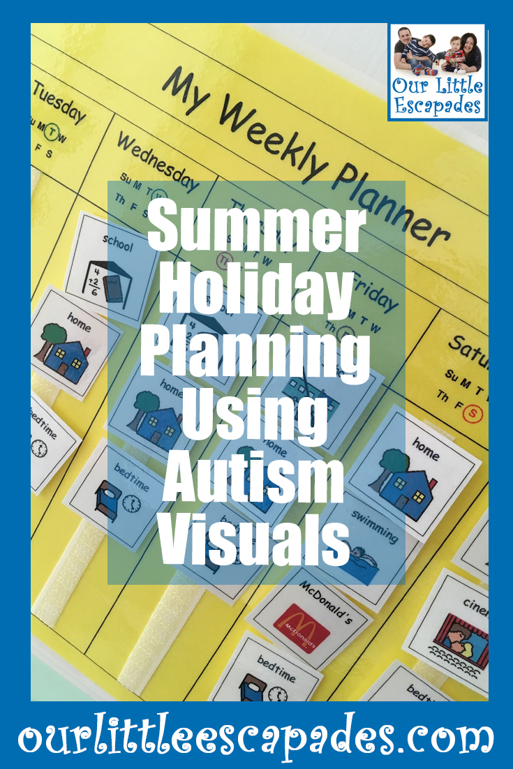 summer holiday planning using autism visuals