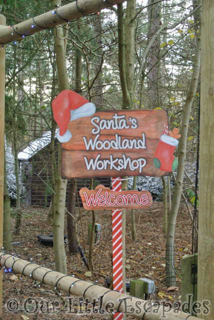 santas woodland workshop sign elveden forest