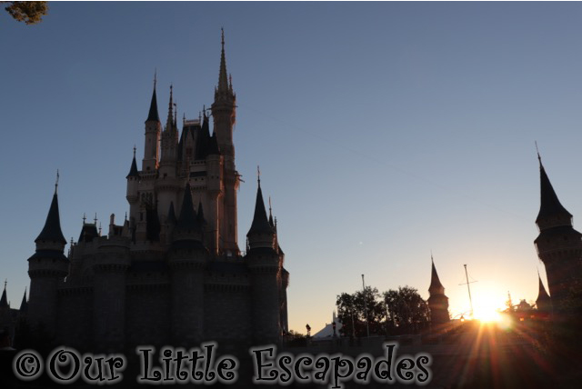 cinderella castle morning sunlight walt disney world