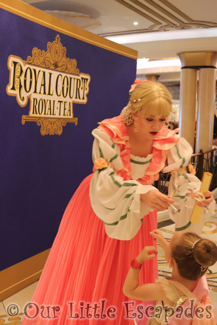 lady chamomile little e disney cruise royal court royal tea