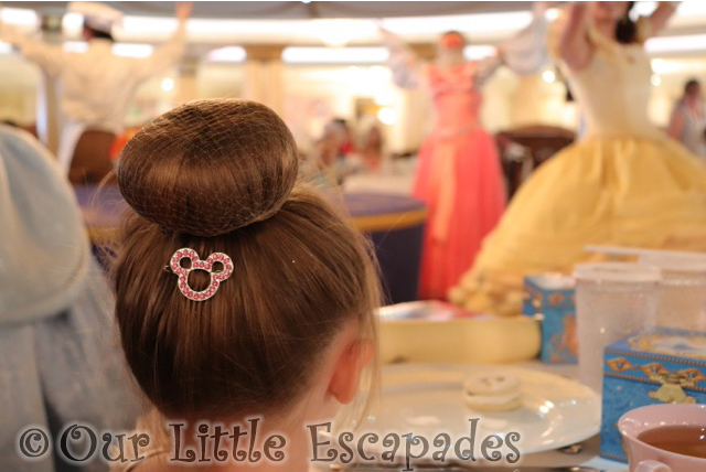 little e bibbidi bobbidi boutique hair disney cruise royal court royal tea