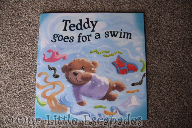 teddy goes for a swim