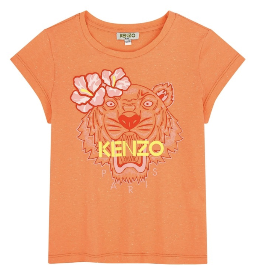 kenzo girls hawai apricot tiger t-shirt