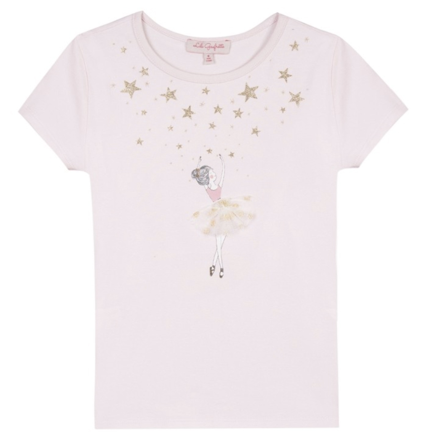 lili gaufrette girls pink heart t-shirt