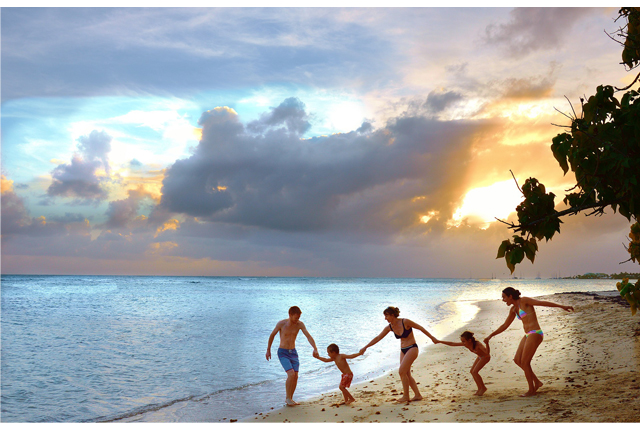 family beach