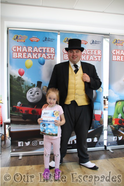 little e fat controller thomas friends character breakfast drayton manor hotel