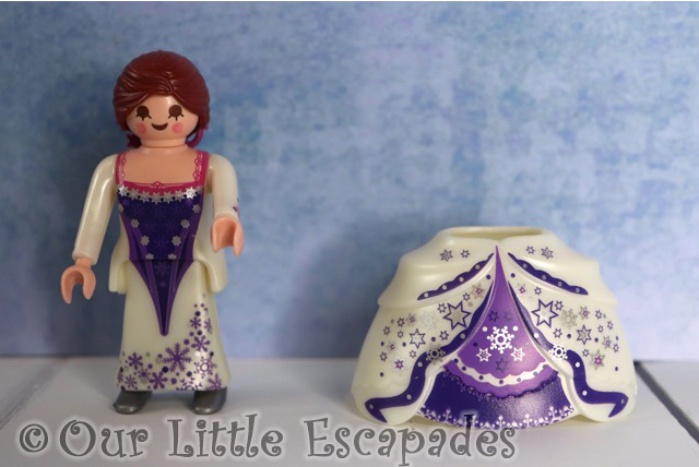 lady both style dresses white purple ballgown