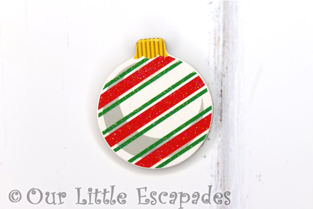 striped pattern magnetic christmas tree bauble