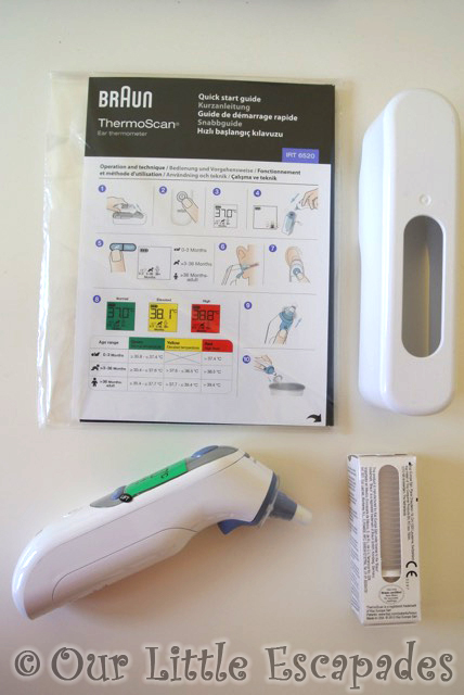 braun thermoscan thermometer box contents