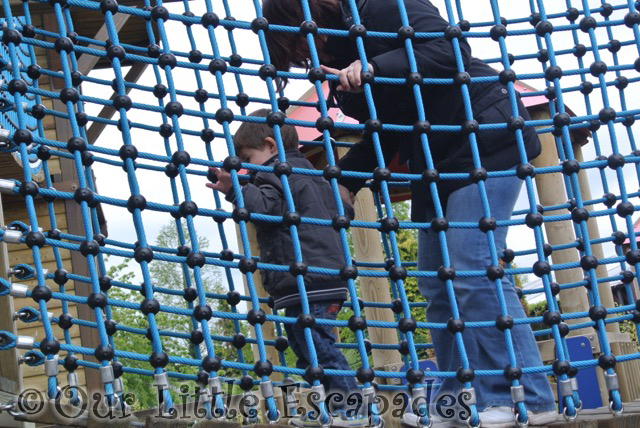 ethan jane climbing playground rope bridge