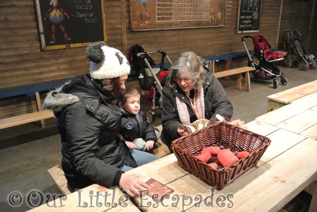 ethan jane grandma building reindeer soft toy lapland uk superstar day