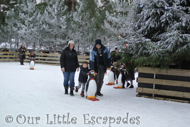 jane darren ethan ice skating holding penguin support lapland uk superstar day