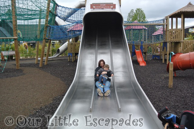 jane ethan going down big slide colchester zoo