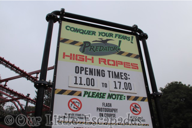 predator high ropes sign