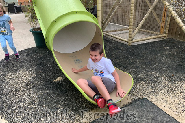 ethan going down slide big outdoors 360 play basildon