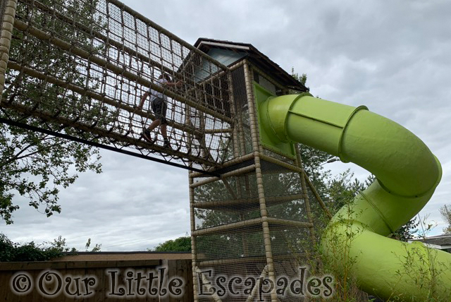 ethan walking across rope bridge big outdoors 360 play basildon