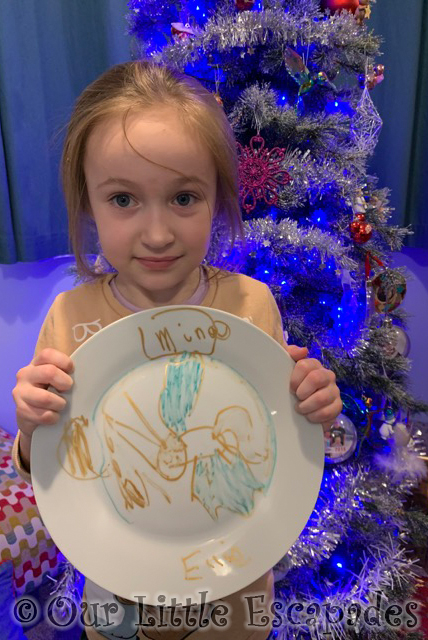 little e fenwick christmas plate preparing for santas visit