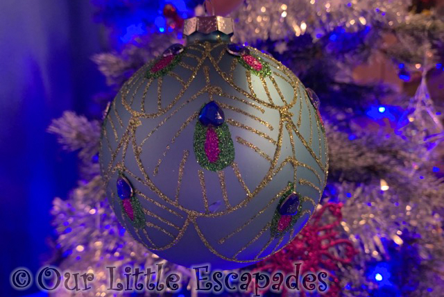 peacock design bauble christmas ornament