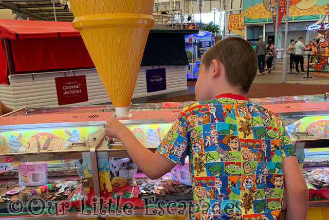 ethan penny machine amusement arcade First Family Holiday at Butlin's