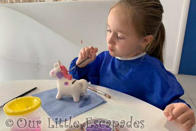 little e painting unicorn moneybox pottery painting studio butlins