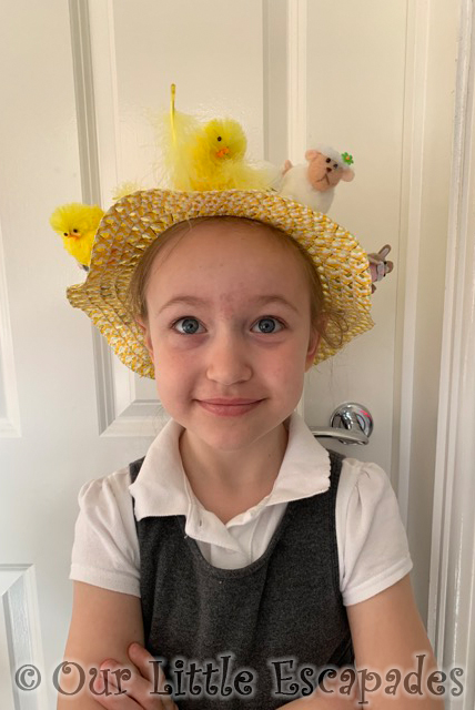 little e wearing easter bonnet 2021 Week 12