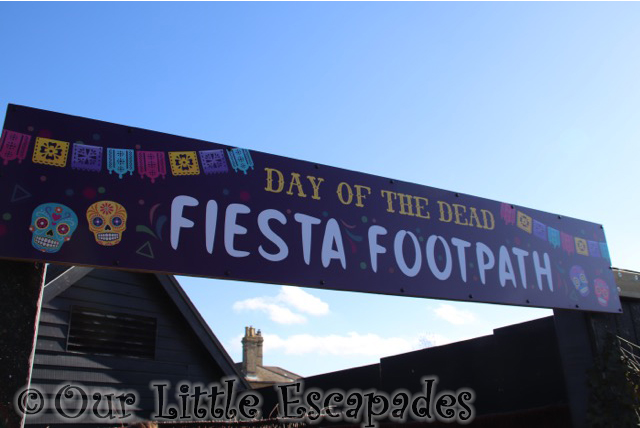 day of the dead fiesta footpath sign halloween fun colchester zoo