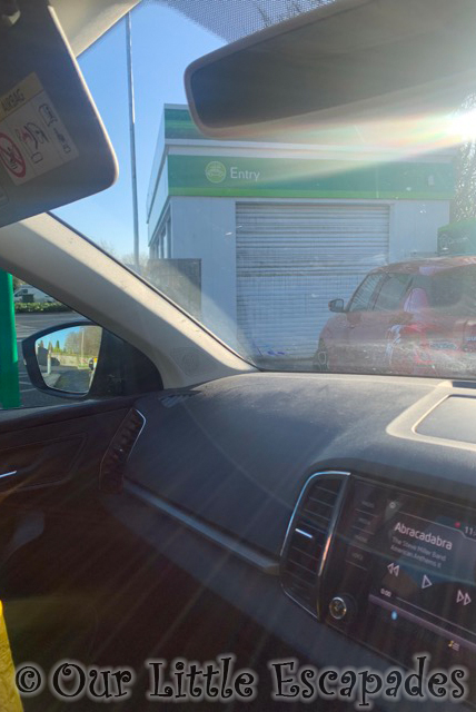 inside car queueing car wash