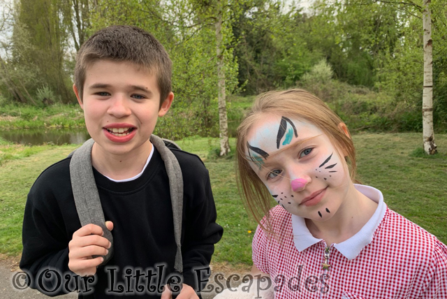 ethan little e face painted blue cat