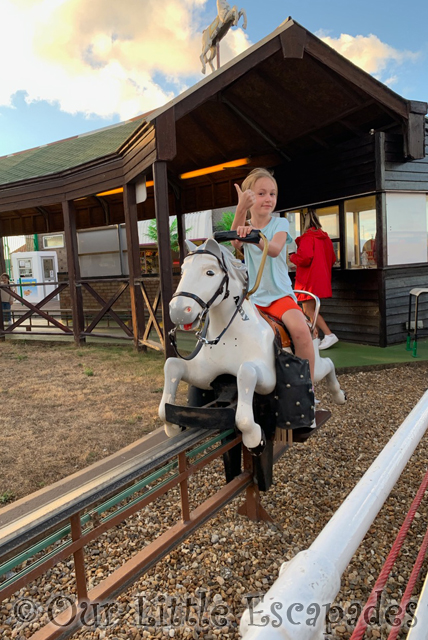 little e riding white horse bonanza ride great yarmouth pleasure beach