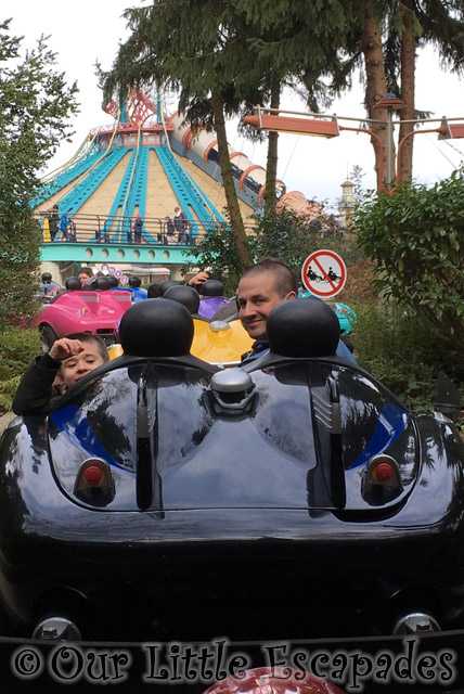 darren ethan driving black autopia car disneyland paris