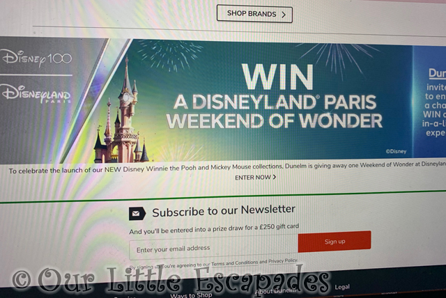 win dinsyeland paris banner advert dunelm project 365 2023