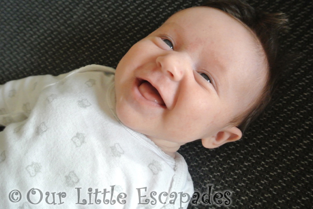 smiling little e 8 weeks old