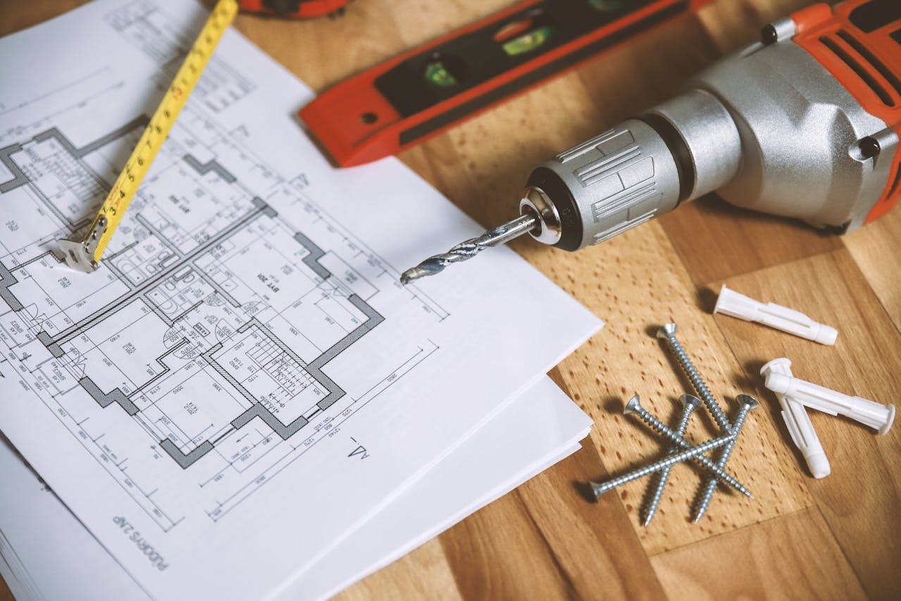 floor plan on table